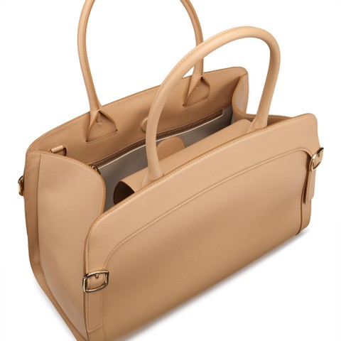 Beige leather handbag - Santoni - 4
