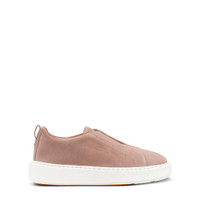 Women's pink suede slip-on sneaker - Santoni - 1