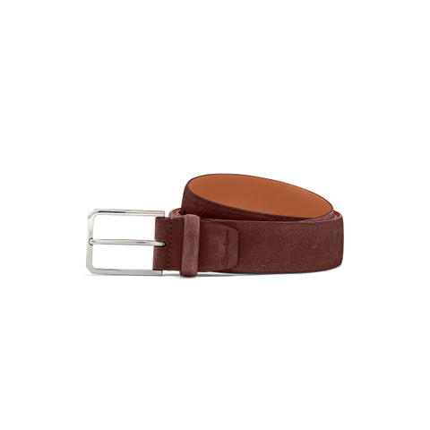 Dark brown suede adjustable belt - Santoni - 1