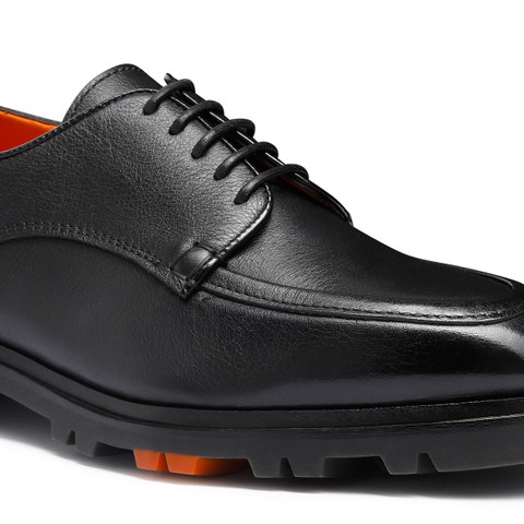 Men's black leather Derby shoe - Santoni - 6