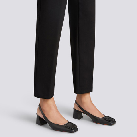 Women's leather mid-heel slingback - Santoni - 2