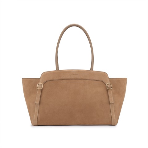 Borsa a spalla in suede beige - Santoni - 1