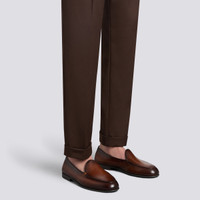 Men's dark brown leather loafer - Santoni - 2