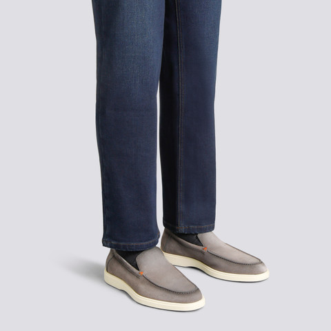 Men's grey suede loafer - Santoni - 2