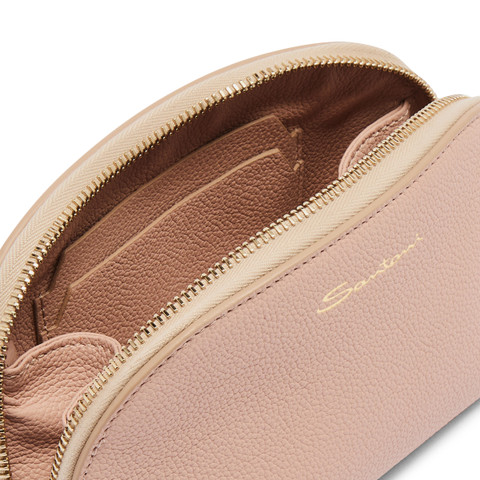 Pink tumbled leather pouch - Santoni - 3