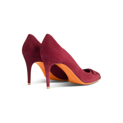 Women's burgundy suede high-heel Santoni Sibille pump - Santoni - 4
