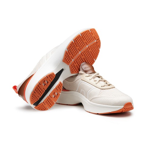 Men's white stretch knit Easy Bounce sneaker - Santoni - 3