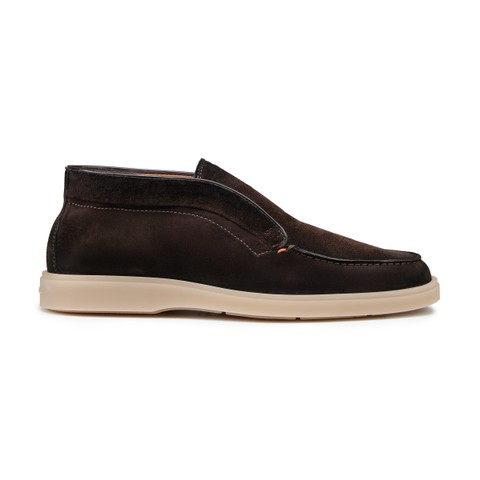 Men's dark brown suede desert boot - Santoni - 1