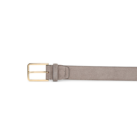 Men&rsquo;s beige suede adjustable belt - Santoni - 2