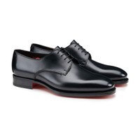 Men's black leather Derby shoe - Santoni - 2