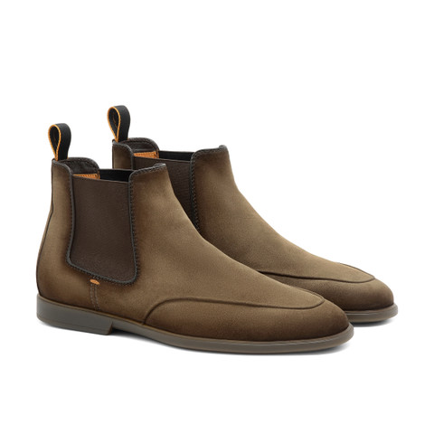 Men&rsquo;s brown suede Chelsea boot - Santoni - 2