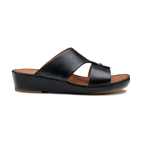 Men's black leather sandal - Santoni - 1