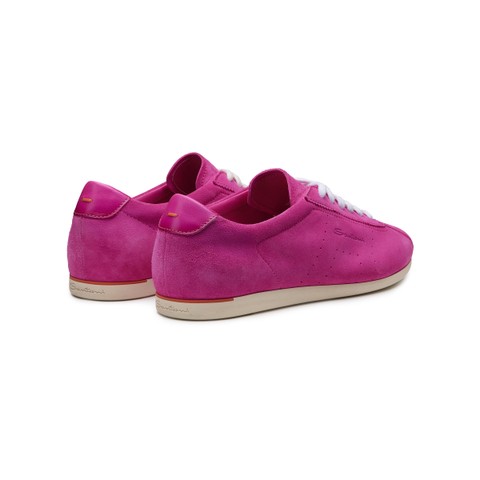 Women's pink suede sneaker - Santoni - 4