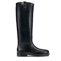 Women's black leather boot - Santoni - 1