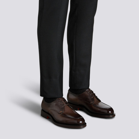 Men&rsquo;s brown leather Derby shoe - Santoni - 2