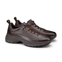 Men's dark brown leather Easy Bounce Mountain sneaker - Santoni - 2