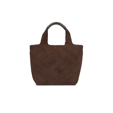 Dark brown suede handbag - Santoni - 5