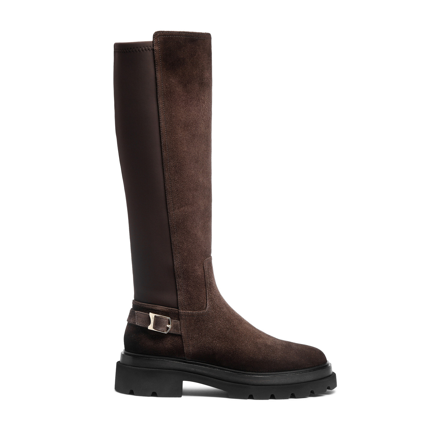 Santoni Stivale da donna in suede testa di moro