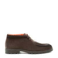 Men's dark brown suede desert boot - Santoni - 1
