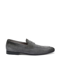 Men's grey suede Carlo loafer - Santoni - 1