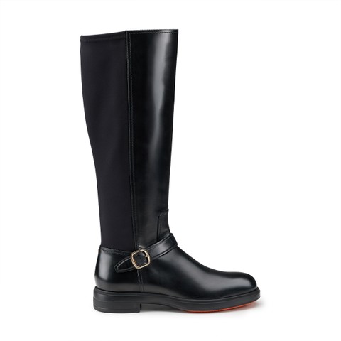 Women's black leather Easy boot - Santoni - 1