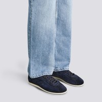 حذاء سنيكرز رجالي من جلد السويد باللون الأزرق - Santoni - 2