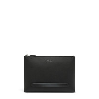 Black tumbled leather pouch - Santoni - 1