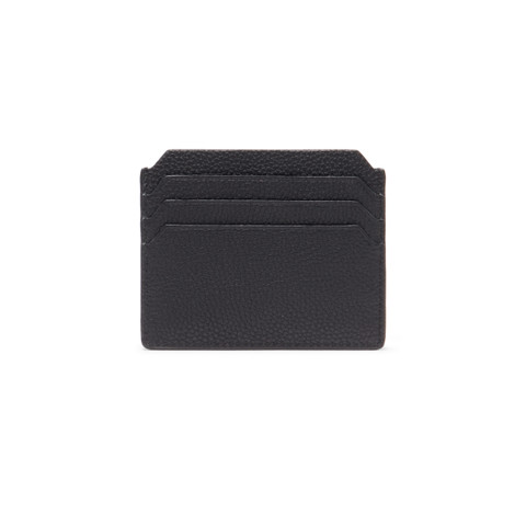 Black tumbled leather credit card holder - Santoni - 3