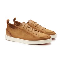 Men's light brown nubuck Santoni Off-duty sneaker - Santoni - 2