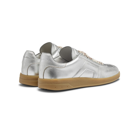 Women's silver laminated leather DBS Oly sneaker - Santoni - 4