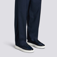 Sneaker en cuir et nylon bleu pour homme - Santoni - 2