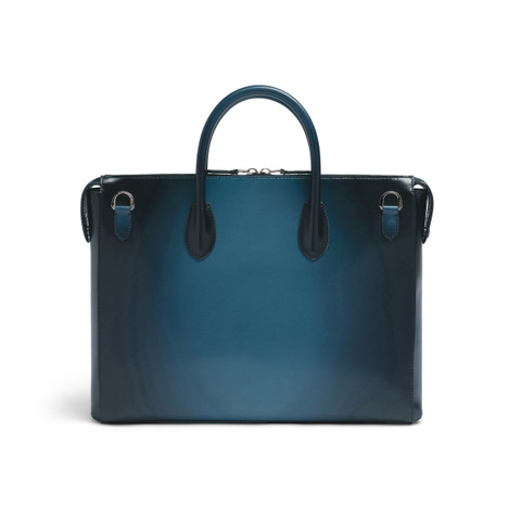 Blue leather laptop bag - Santoni - 5