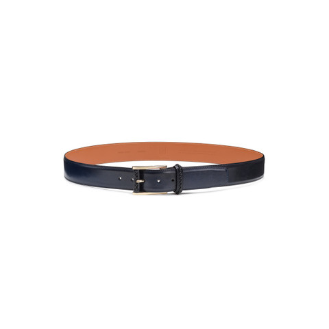 Blue leather adjustable Meraviglia Collection belt - Santoni - 3