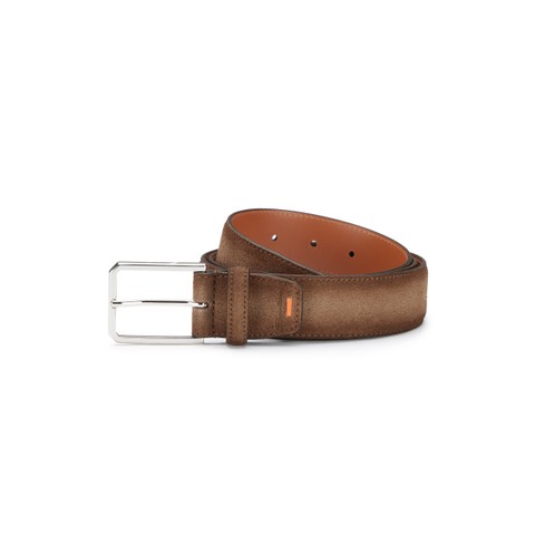 Brown suede adjustable belt - Santoni - 1