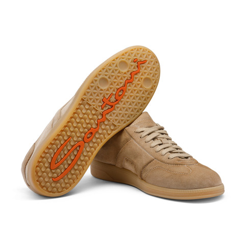 Men's beige suede DBS Oly sneaker - Santoni - 4