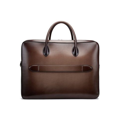 Brown leather laptop bag - Santoni - 5