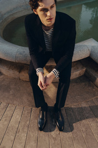 Men's blue leather Oxford brogue shoe - Santoni - editorial