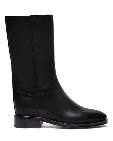 Women's black leather ankle boot - Santoni - 2