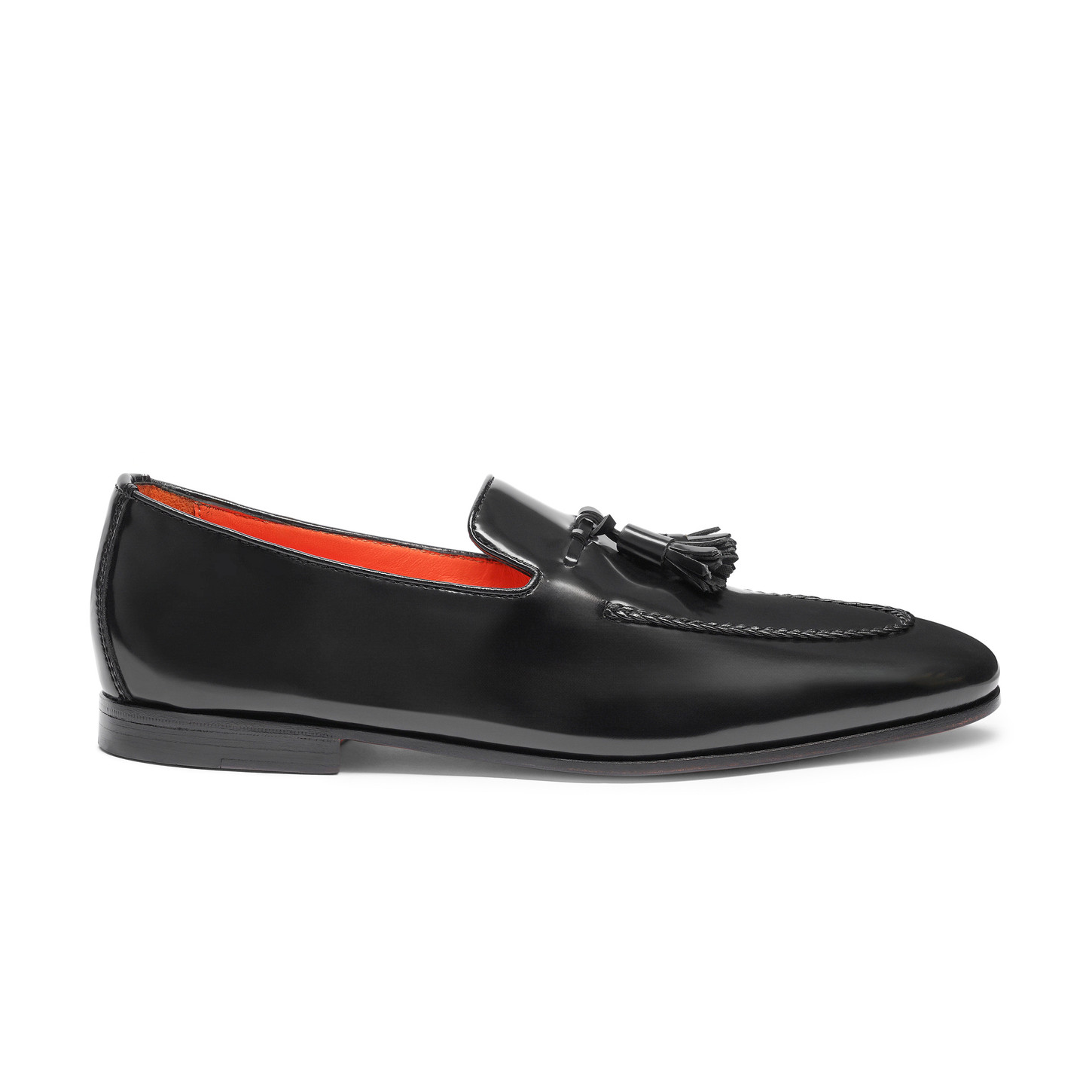 Santoni Mocassino con nappe da uomo in pelle nero