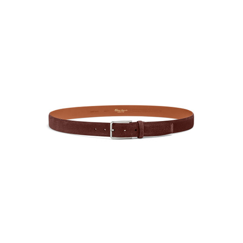 Dark brown suede adjustable belt - Santoni - 4