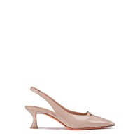 Women's pink patent leather mid-heel slingback - Santoni - 1