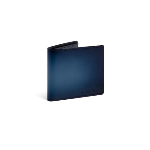 Blue leather wallet - Santoni - 5