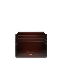 Dark brown leather credit card holder - Santoni - 1