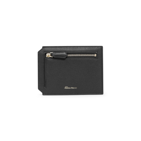 Black tumbled leather document holder - Santoni - 3
