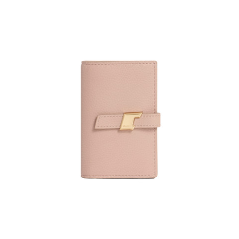 Porte-cartes en cuir foulonné rose - Santoni - 1