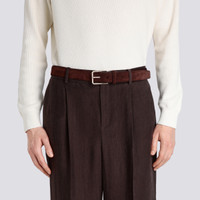 Cintura regolabile in suede marrone - Santoni - 2