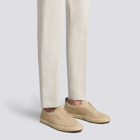 Espadrillas da uomo in suede beige - Santoni - 2