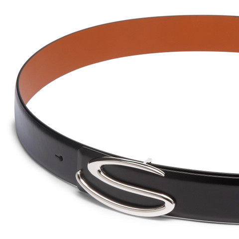Blue leather belt strap - Santoni - 3