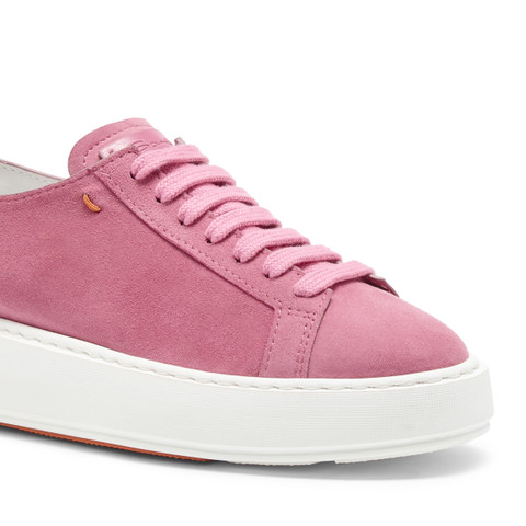 Women's pink suede sneaker - Santoni - 6