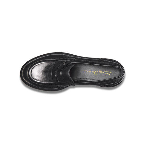 Women's black leather Easy penny loafer - Santoni - 4